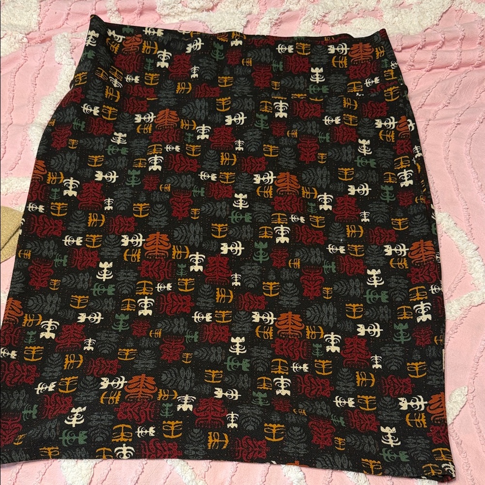 Multicolor Patterned Women's Pencil Skirt - Picture 2 of 3